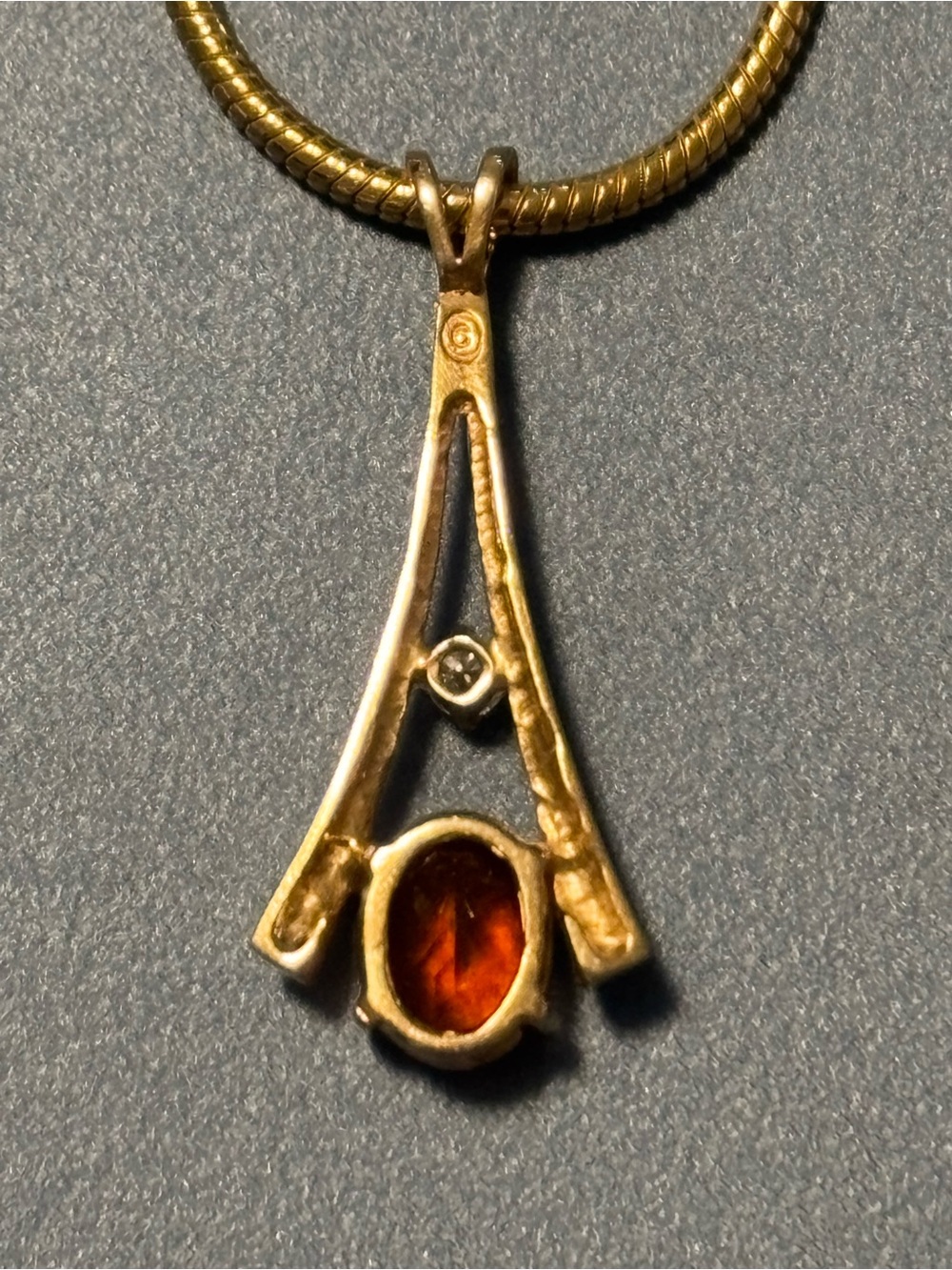 Milor 14KT Gold and Fire Opal Necklace - Picture 5 of 8